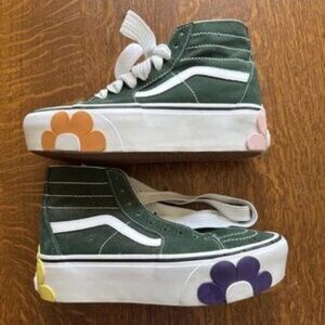 VANS SK8-HI TAPERED STACKFORM OSF Canvas Dark Green Floral